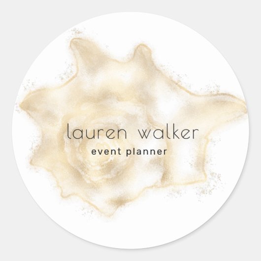 gouden kust elegante monogram ronde sticker (Voorkant)