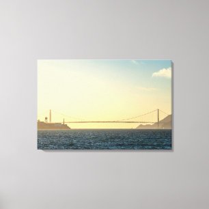 Gouden Kustbrug Zonsondergang Canvas Kunstprint Afdruk