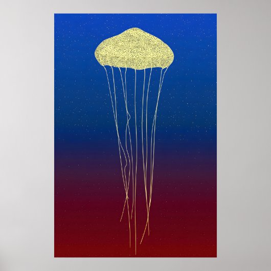 Gouden kwal stippelprint - Neon Synthwave Poster (Voorkant)