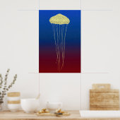 Gouden kwal stippelprint - Neon Synthwave Poster (Keuken)