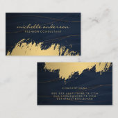 Gouden kwast en lijnen visitekaartje (Voorkant / Achterkant)