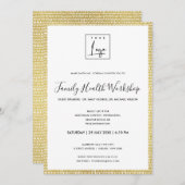 GOUDEN KWAST REGEN STROKE UW LOGO WORKSHOP EVENEME KAART (Voorkant / Achterkant)