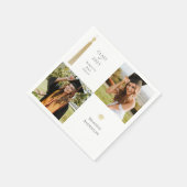 Gouden kwastje & Pet donkerwit 2 foto Afstuderen Servet (Hoek)