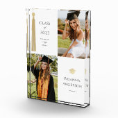 Gouden kwastje & Pet Wit Afstuderen Fotoblok (Rechts)