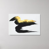 Gouden Kwaststreek Abstracte Kunst Canvas Afdruk (Voorkant)