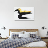 Gouden Kwaststreek Abstracte Kunst Canvas Afdruk (Insitu (Slaapkamer))