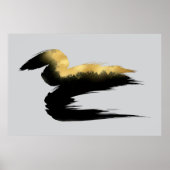 Gouden Kwaststreek Abstracte Kunst Poster (Voorkant)