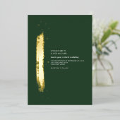 Gouden Kwaststreek Emerald Minimalistische Trouw Folie Uitnodiging (Staand Voorkant)