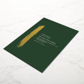 Gouden Kwaststreek Emerald Minimalistische Trouw Folie Uitnodiging (Gedraaid)