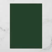 Gouden Kwaststreek Emerald Minimalistische Trouw Folie Uitnodiging (Achterkant)