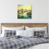 Gouden Kyiv Kathedraal Rivier Scene Canvas Afdruk (Insitu (Slaapkamer))