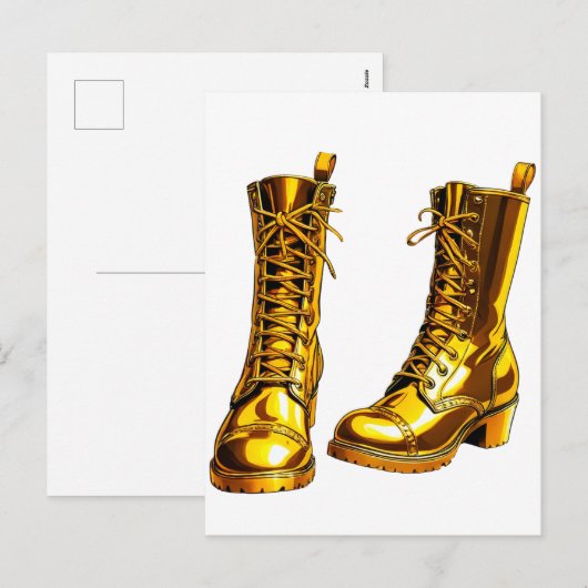 gouden laarzen feestdagenkaart (Voorkant / Achterkant)
