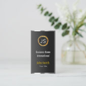 Gouden Label Chrome Metal Lijst Donker Visitekaart (Staand voorkant)
