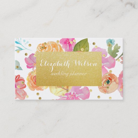 Gouden label en confetti op waterverf (Voorkant)