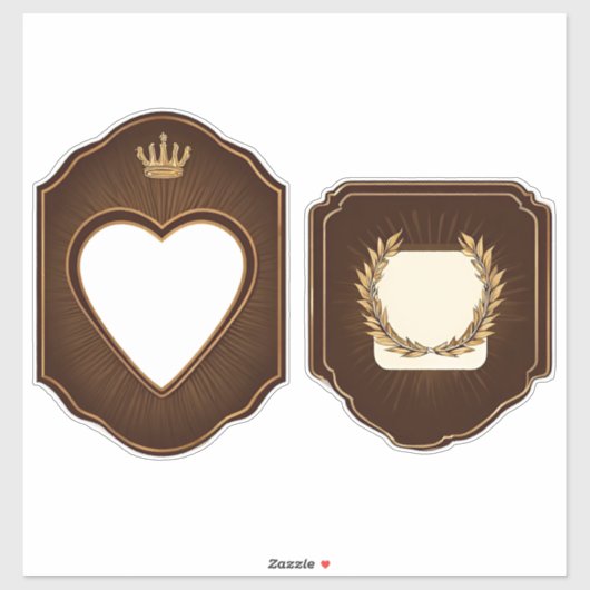 Gouden Label Hart- en Lauwerkrans Iconen (Vel)