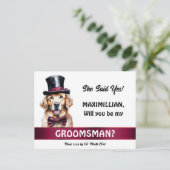 Gouden labrador groomsman voorstel Bourgogne smoki Briefkaart (Staand voorkant)