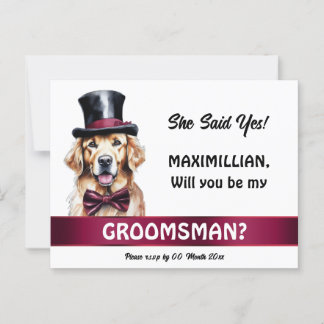 Gouden labrador groomsman voorstel Bourgogne smoki Briefkaart
