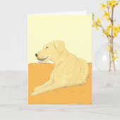 Gouden Labrador op een kussen Kaart (Gele Bloem)