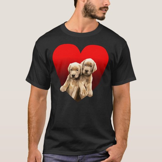 Gouden labrador Puppies in het hart T-shirt (Voorkant)