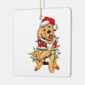 gouden labrador reding kerst light keramisch ornament (Links)