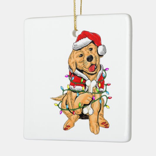 gouden labrador reding kerst light keramisch ornament (Links)