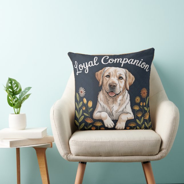 Gouden Labrador Retriever Dekbedontwerp – Speels  Kussen (Stoel)