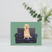 Gouden Labradore hond postkaart bedankt (Staand voorkant)