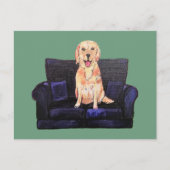Gouden Labradore hond postkaart bedankt (Voorkant)