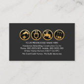 Gouden ladderborstel schilderij van Handyman Tools Visitekaartje (Achterkant)