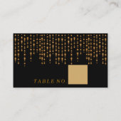 Gouden lampjes op zwarte kaarten plaatskaartje (Achterkant)