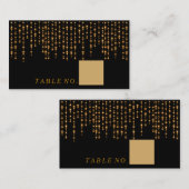 Gouden lampjes op zwarte kaarten plaatskaartje (Voorkant / Achterkant)