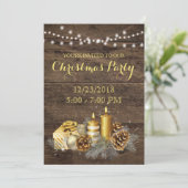 Gouden land rustieke Kerstfeest uitnodiging (Staand voorkant)