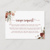 Gouden landelijke bloem bruiloft recept verzoek   informatiekaartje (Voorkant)