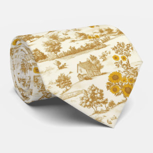 Gouden Landelijke Zonnebloem Countryside Toile Pat Stropdas