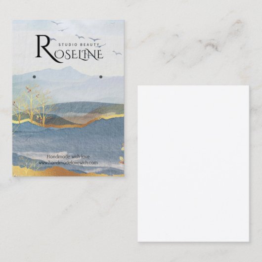 Gouden Landschapsverf Zachte sieraden display Visitekaartje (Voorkant / Achterkant)