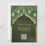 Gouden lantaarns Sage Groen Gordijn Moslim Bruilof Kaart (Achterkant)