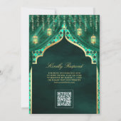 Gouden Lantaarns Smaragd Groen Gordijn Moslim Brui Kaart (Achterkant)