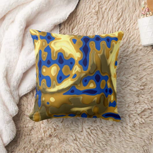 Gouden Lapislazuli kleuren Kussen (Deken)