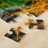 Gouden lariksbos bij bergmeer legpuzzel (Zijkant)
