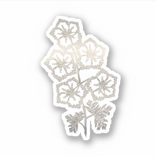 Gouden Larkspur Bloem Sticker (Voorkant)