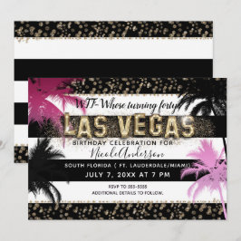 Gouden LAS VEGAS Glitter Palm Bomen Verjaardagsfee Kaart
