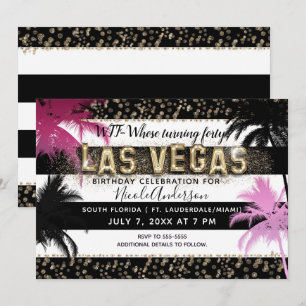 Gouden LAS VEGAS Glitter Palm Bomen Verjaardagsfee Kaart