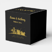 Gouden Las Vegas Strip Silhouet Dank u bruiloft Bedankdoosjes (Achterkant)