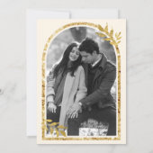 Gouden Laurel Krans Bladeren Cream Wedding Save The Date (Achterkant)