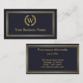 GOUDEN LAUREL KRANS INITIAAL LOGO VISITEKAARTJE (Voorkant / Achterkant)