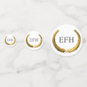 Gouden Laurel krans monogram Confetti (Achterkanten)