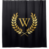 Gouden Laurel krans monogram Douchegordijn (Voorkant)