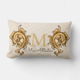 Gouden Laurels Faux Geweven Beige Print - Familien Kussen