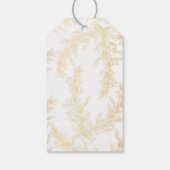 Gouden laurier bladeren krans bruiloft cadeaulabel (Achterkant)