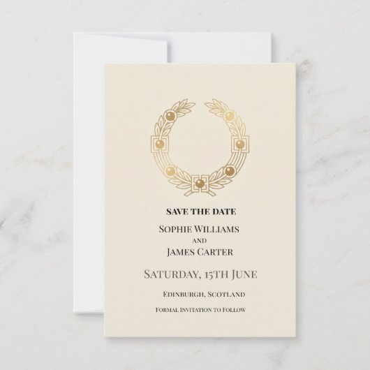 Gouden Laurier Huwelijk Save The Date (Voorkant)